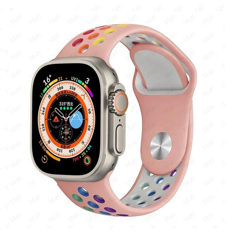 Sportarmbänder für Apple Watch Series 10 42mm 46mm Armband ultra 2 49mm 40mm-44mm 45mm 41mm Silikonarmband iwatch 10 9 8 7 6 SE 5 4 3