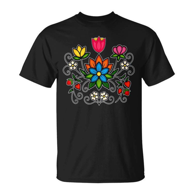 Ojibwe Floral Indigenous Botanical Woodland Wild Flowers T-Shirt