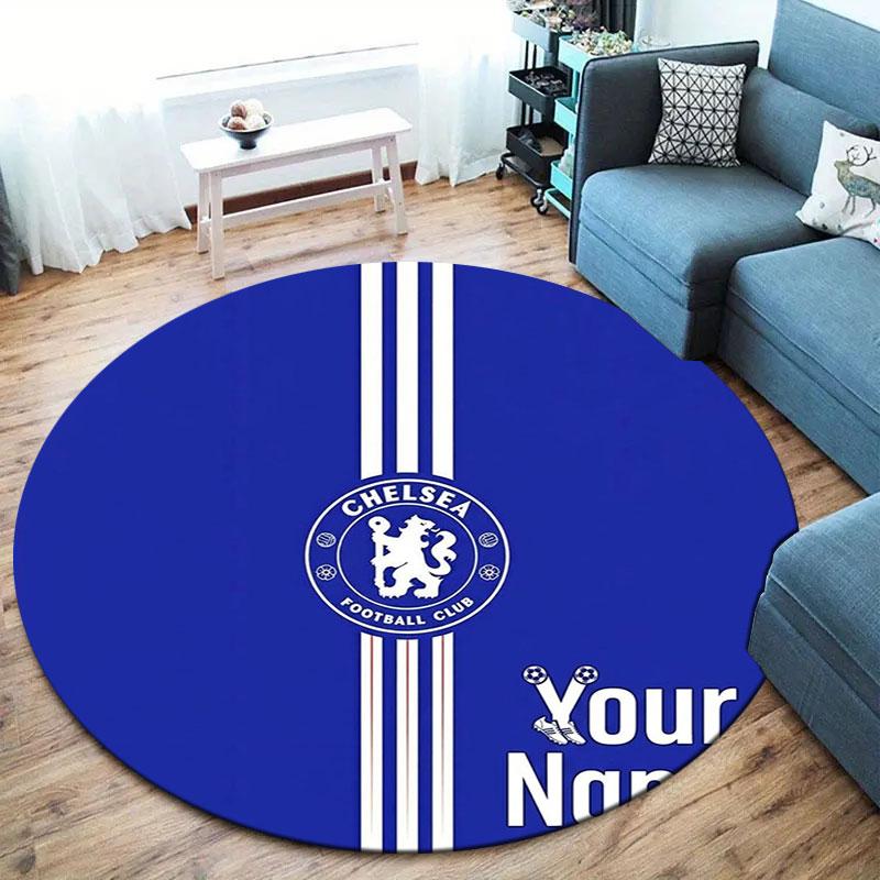 Chelsea F Custom Name Round Area Rug,Carpet Rug for Living Room Bedroom Sofa Playroom Decor,Non-slip Floor Mat