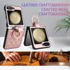 High Quality PU Leather Ring Holder Phone Case for Samsung Galaxy Z Flip 6 5 Flip6 Flip5 5G Protection Shockproof Cover