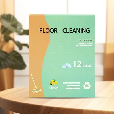 Fliesenbodenreiniger 12 Stück Zitronenduft Reinigungs-Tabs Für Boden Tiefenreinigung Reiniger Für Hartholz Laminat Fliesen Badezimmer