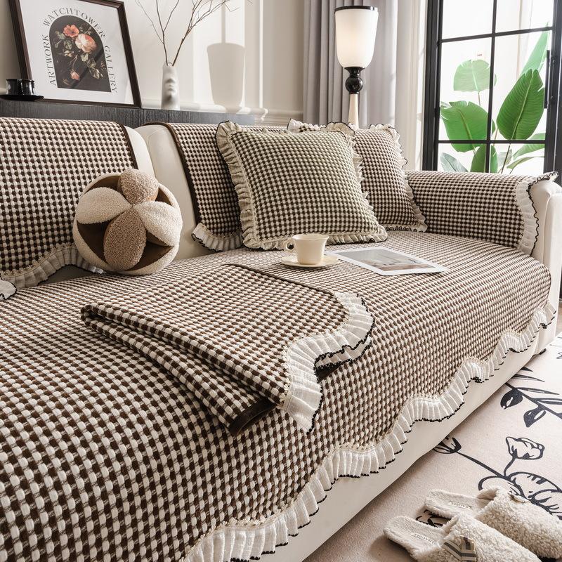 Lace Special-Shaped Sofa Cushion  New Four-Season Universal One-Piece Non-Slip Irregular Seat Cushion Cover Cover Cloth Towel