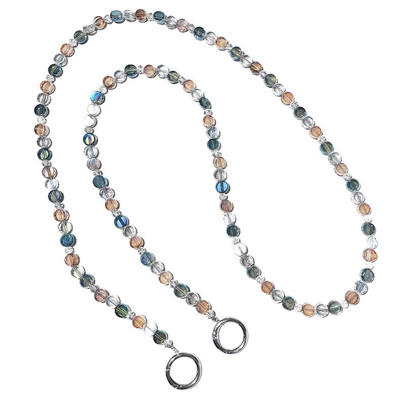 

Ремешок для мобильного телефона, через плечо, персонализированный дизайн, цепочка через плечо, стиль Instagram, кристальный дисковый ремешок, подвеска, узорчатая бусина, ремешок Pack of 1 синий