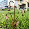 Rusty Bluebell Flower Shape Metal Decorative Stakes Freestanding Outdoor Garden Decoration for Balcony Courtyards