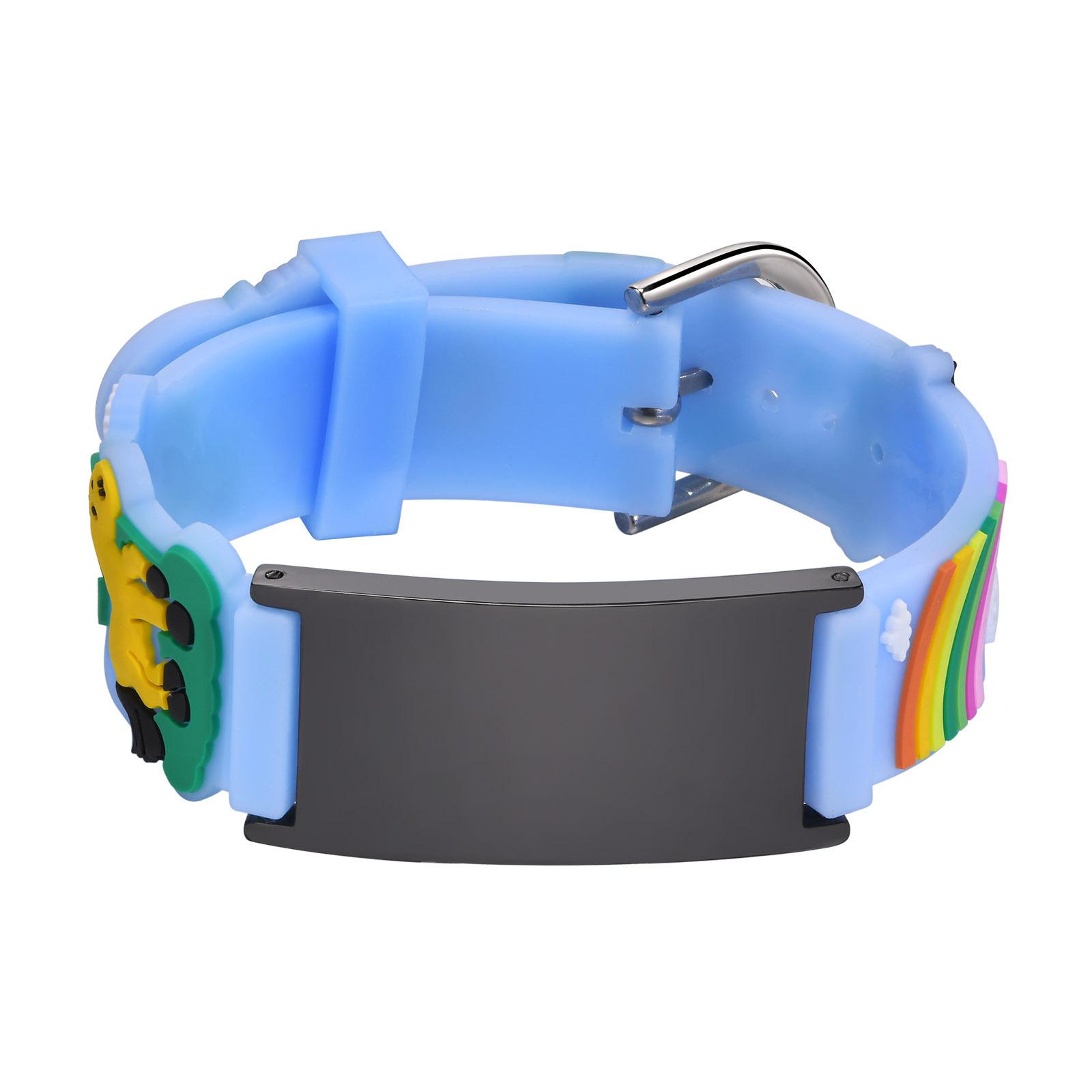 

Free Personalized Custom Cute Animal Cartoon ID Bracelets Silicone Wristband Gifts for Kids Baby Boy Girls Birthday New Year