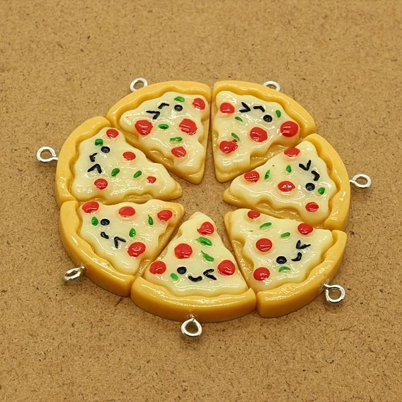 10 Cute Pizza Slice Accessories That Can Be Used for DIY Jewelry, Resin Imitation Food Pendants, Can Be Used for Keychains, Earr