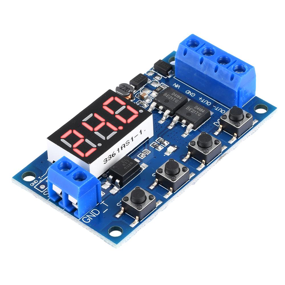 DC 5V-30V Dual-MOS Digitaler Zeitverzögerungsrelais Hochpegel-Trigger LED Digitalanzeige Zykluszeit Timer Verzögerungsschalter Schaltung 12V 24V
