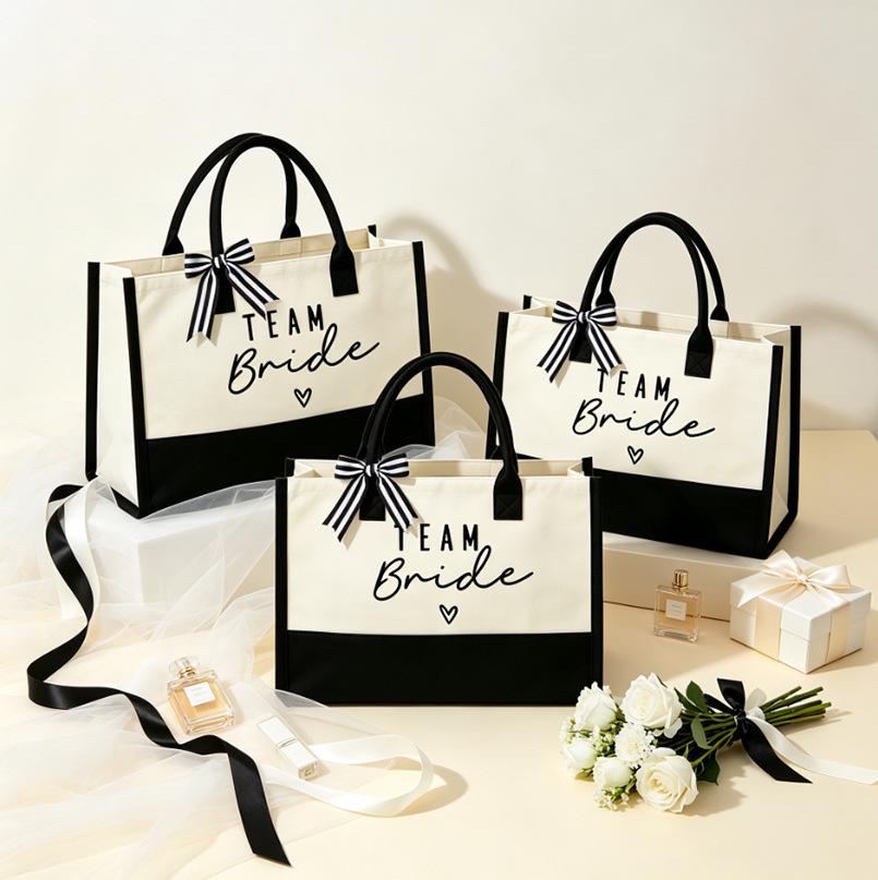 Exclusive Team Bride Canvas Tote Bag for Bridesmaid & Bachelorette Party