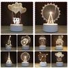 USB-Schreibtischlampe mit 3D-Effekt, Acrylplatte und LED-Beleuchtung für festliche Dekoration