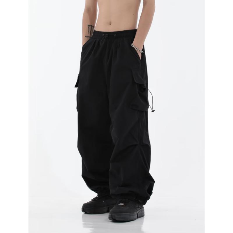 

2026 New Straight Leg Loose Casual Pants Solid Color Lazy Drape Pants Men s Spring And Autumn Trendy Brand Khaki Wide Leg Pants 3XL чорний
