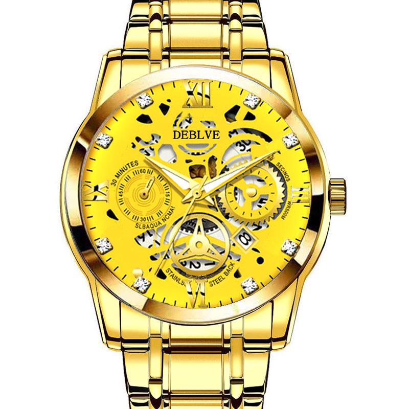 Men's Luminous Waterproof Quartz Wristwatch with Steel Band