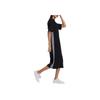 adidas Neo Logo Print Atmungsaktiver Drei Streifen Sport Pullover Rundhalsausschnitt Kurzarm Kleid Damen Kleid Schwarz H45104