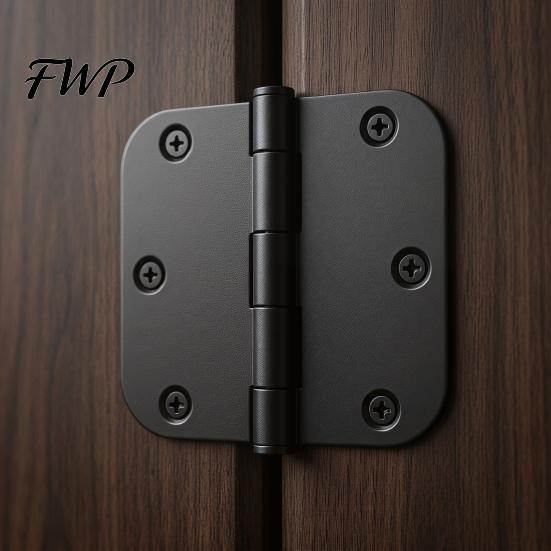 Rotatable Door Hinge 1/5Pcs Rounded Matte Black Hinges Flat Iron Bifold 6 Hole Residential Standard Bedroom Indoor House Hardware Essentials