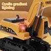 Remote Control Alloy Excavator Toy, 2.4G 6-Channel Controller, 4WD Crawler Construction Vehicle, Kids Boys Toy Truck