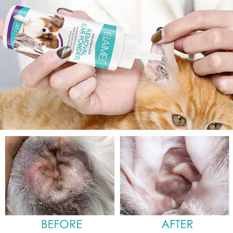 Dog Ear Powder Pet Ear Powder Painless Hair Removal Ear Cleaner Pet Health Care Pet Accessories For Dogs Easy To Remove Ear Hair