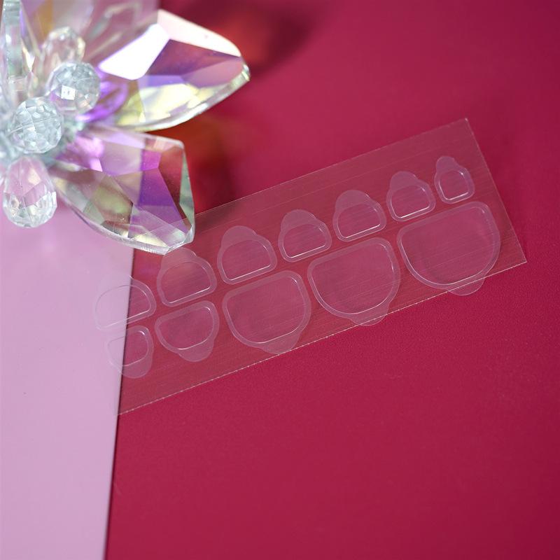 24 Pieces Transparent Jelly Nail Adhesive Stickers - Wearable Yellow Glue Nail Tips & Tools