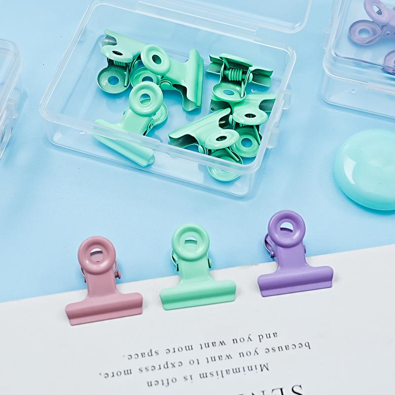 Premium Colorful Round-Head Metal Paper Clips Box