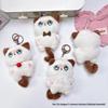 Siamese Cat Plush Keychain with Bell and Tail - Cute Keyring Souvenir