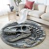 Dinosaur Skull Round Area Rug,Carpet Rug for Living Room Bedroom Sofa Playroom Decor,Non-slip Floor Mat