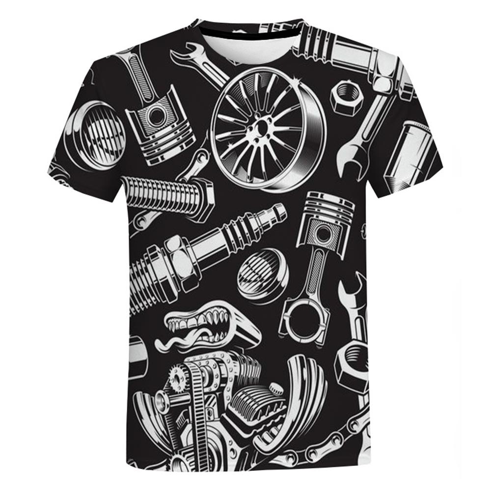 Summer Mechanic Tools Graphic 3D Printed Men's T-shirts Street Harajuku Oversized T-Shirt Fashion Casual Tops
