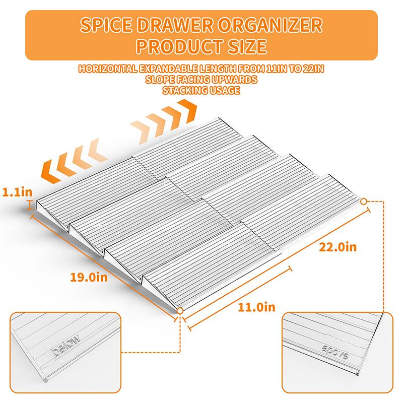 Kitchen Drawer Seasoning Bottle Storage Rack Stepped Style Multiple Layers Cabinet Organizer Adjustable Spice Jars Display Stand