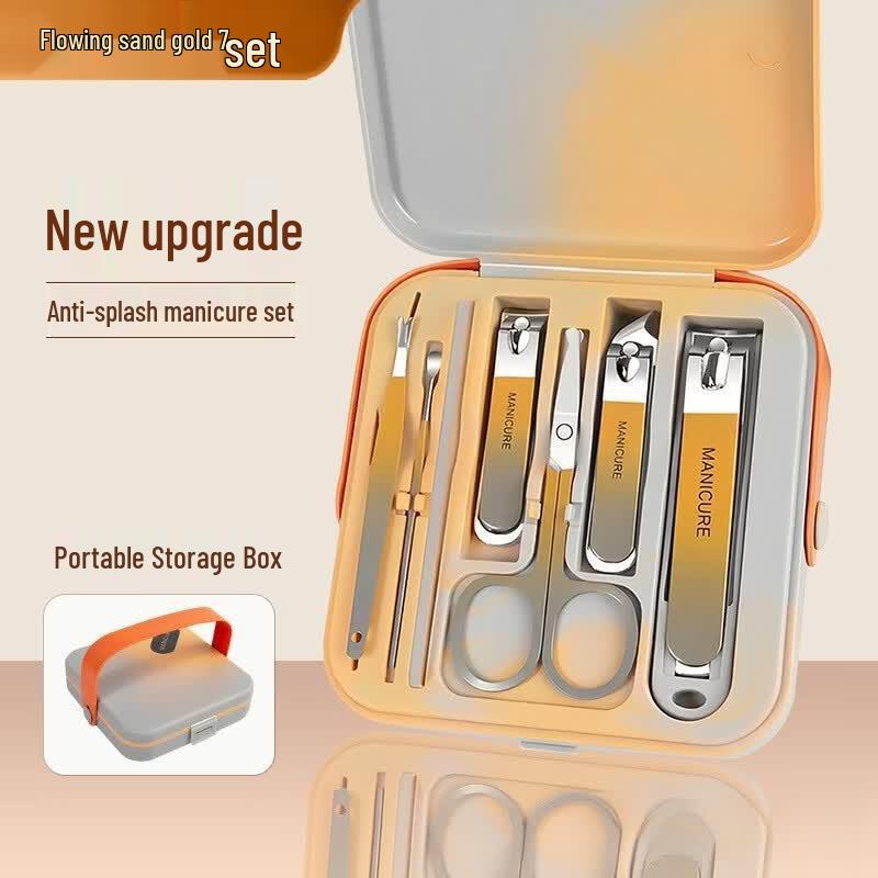 Jiwumeng Portable 7-Piece Splash-Proof Nail Clipper Set
