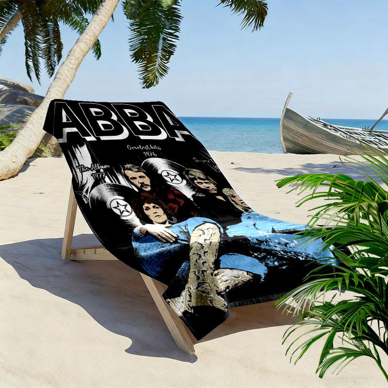 ABBA Iconic Band Legacy Beach Towel Portable for Travel Beach Seaside Quick-drying Swim Towel Swim Fashion Printing Outdoor Picnic Beach Mat