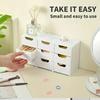 מארגן שולחן שיקי 3-קומות עם מגירות - אידיאלי לאחסון ציוד משרדי, תכשיטים וקוסמטיקה - קופסת מחיצה ניידת