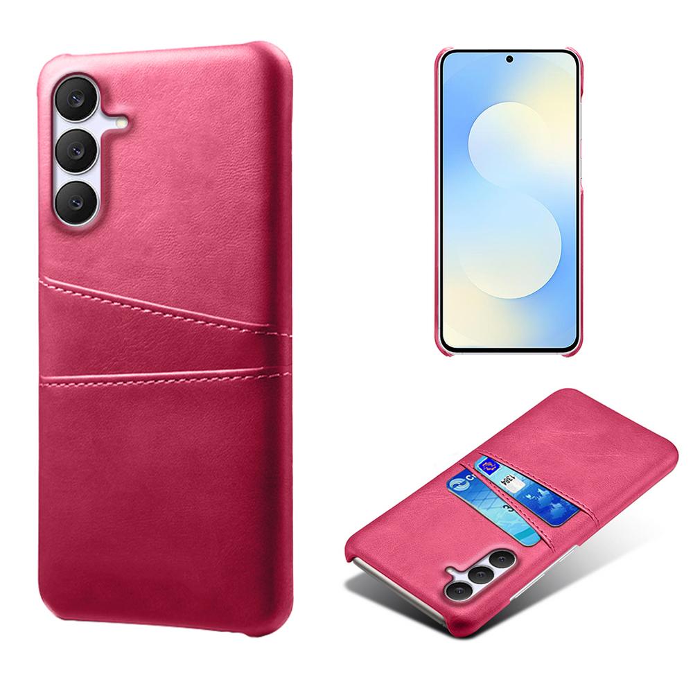 For Samsung Galaxy S25 FE Case Dual Card Slots PU Leather + Hard PC Phone Cover