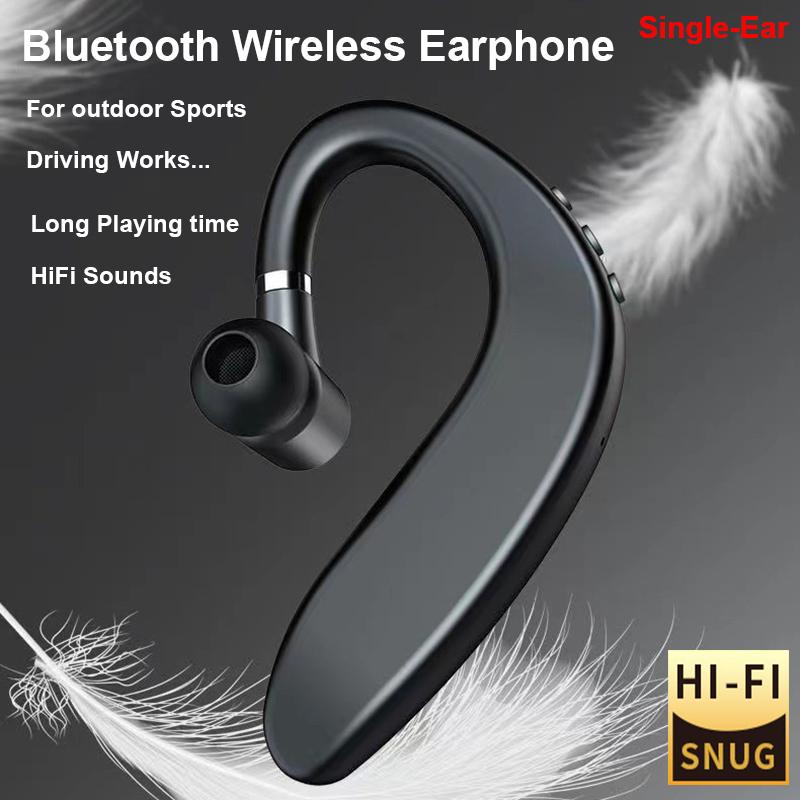 Bluetooth Earphone Single-ear Wireless Headphone In-ear ENC Noise Cancelling Earbuds HD-Call HiFi Headset Sport Works Handsfree