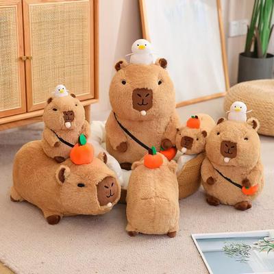 Vokálne a pľuvacie bubliny Roztomilé sediace a ležiace Plyšové hračky Kapybara Kreslená bábika Mäkké vypchaté darčeky pre deti Domáca dekorácia