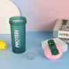 Sport Shaker Bottle 600Ml Whey Protein Powder Mixing Bottle Leak-Proof Sport Fitness Gym Shaker Outdoor Plastic Drink Bottle