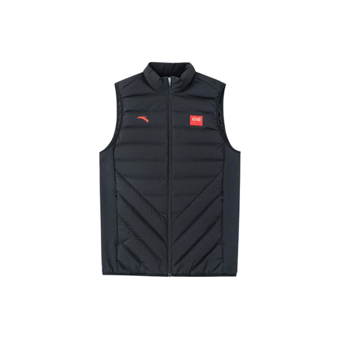

Anta Training Series Solid Color Logo Print Zipper Stand Collar Thick Warm Vest Men vest Black 152247965-2 XXXL