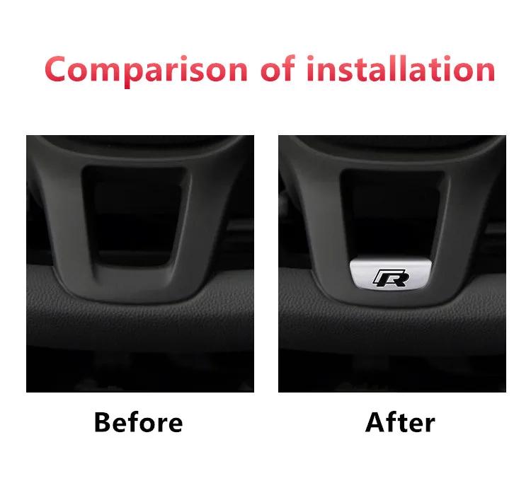 Pour VW Autocollant de Volant de Voiture Neuf Accessoires Intérieurs pour Volkswagen VW Jetta R Rline Touran POLO Golf MK4 MK5 MK7 Tiguan