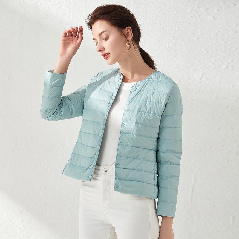 2025 Damen Leichte Kurze Rundhals Daunenjacke - Weiße Entenfüllung & Koreanischer Modestil