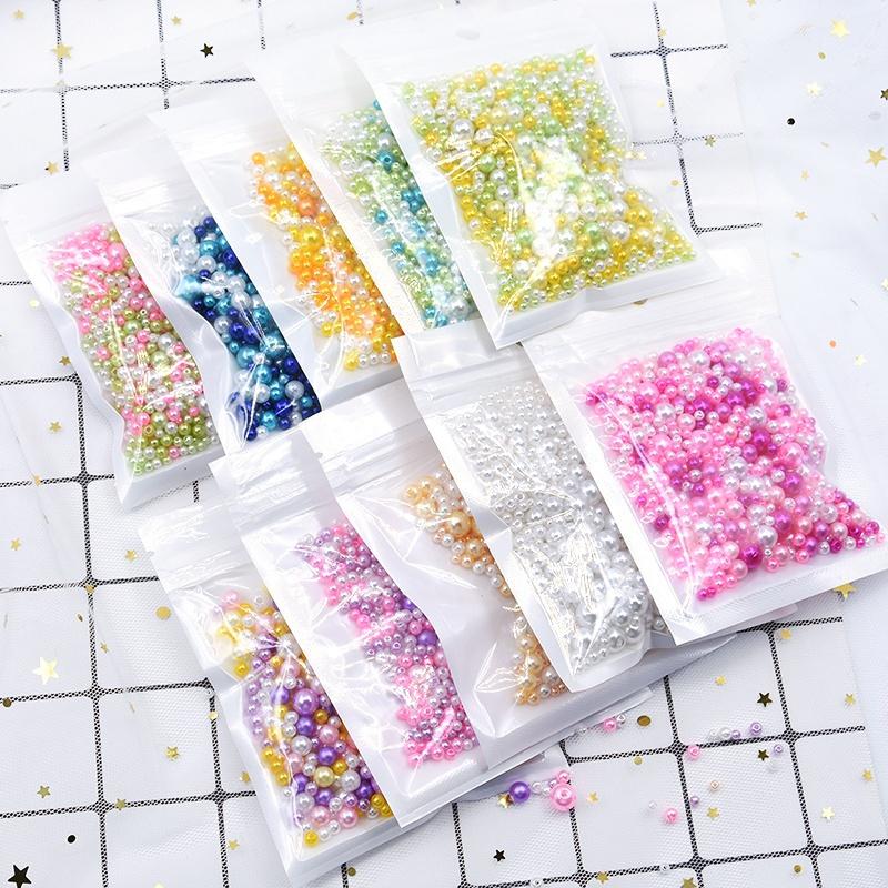150–200 Stück bunte ABS-Imitationsperlen, Mix 3–8 mm runde Perlen mit Löchern, DIY-Armband, Charms, Halskette, Perlen für die Schmuckherstellung