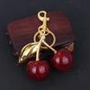 Moda Chaveiro Cereja Vermelha Frutas Cerejas Pingente Chaveiro para Mulheres Homens Joias Acessórios de Chave de Bolsa Presente