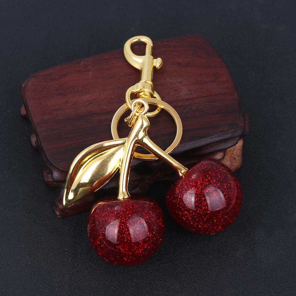 Moda Chaveiro Cereja Vermelha Frutas Cerejas Pingente Chaveiro para Mulheres Homens Joias Acessórios de Chave de Bolsa Presente
