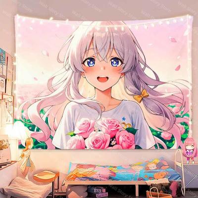 Anime Background Wall Hanging Girl Tapestry for Living Room Tapestry Bedroom Tapestry Decoration Tapestry Bedside Tapestry