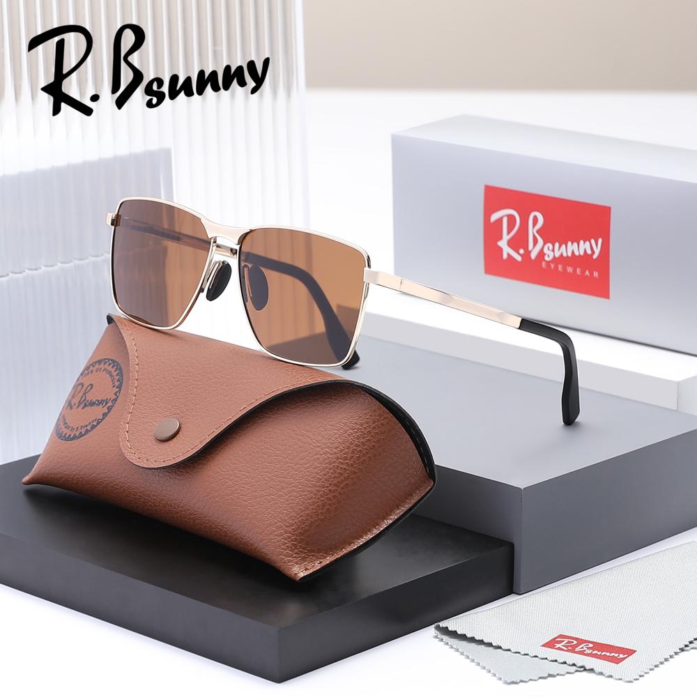 R.Bsunny Classical Vintage Polarized Sunglasses Unisex UV400 Anti-Glare Driving Glasses Luxury Casual Trendy Eyewear серый