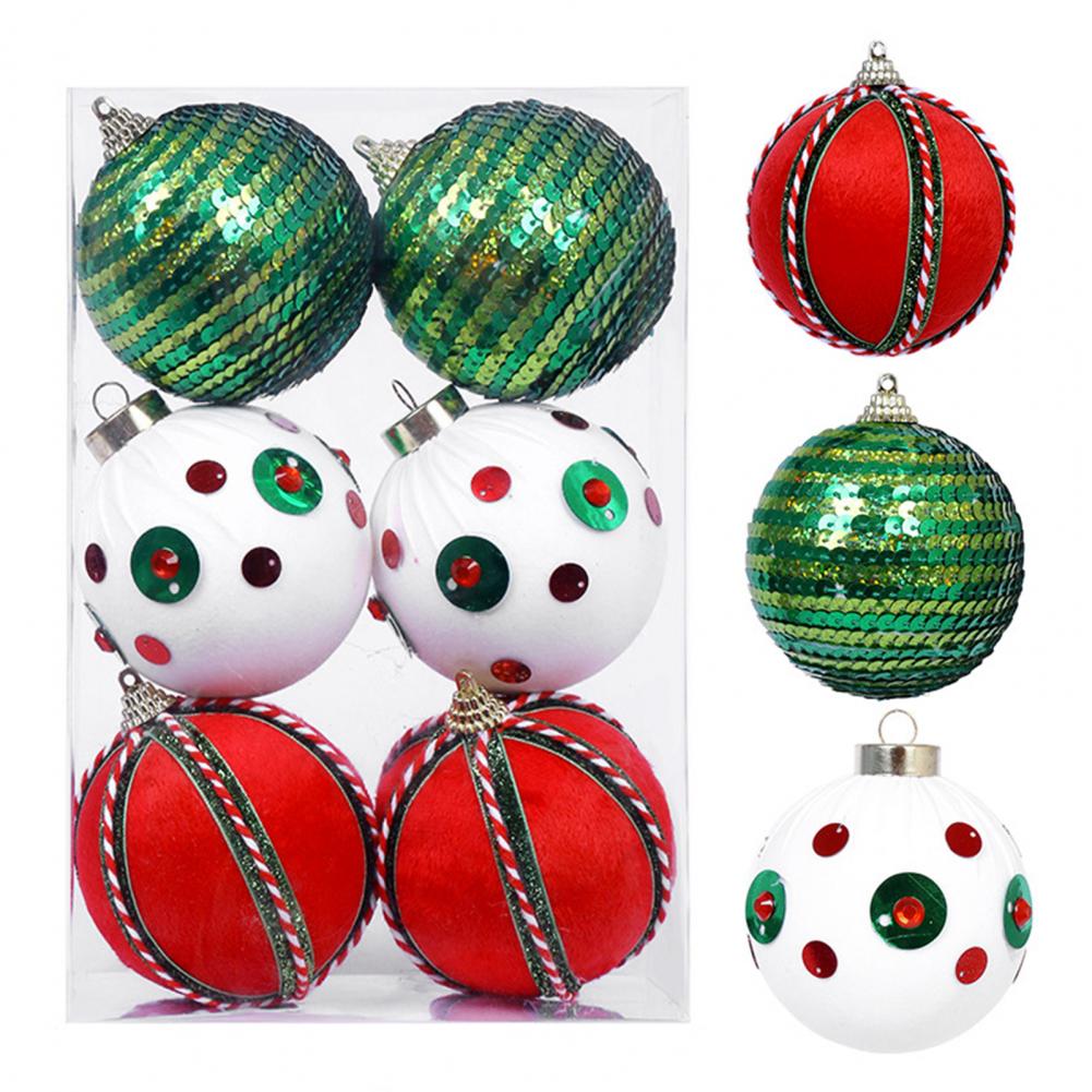 Hanging Christmas Decorations Plush Christmas Balls Elegant Plush Christmas Ball Ornaments with Lanyard for Home for Xmas