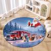 Christmas Gift Halloween Theme Bear Truck Coca Cola Round Carpet Soft Home Decoration Corridor Table and Chair Anti Slip Outdoor Floor Mat Carpet H24