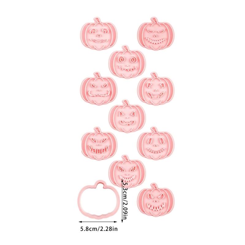 Halloween Cookie Molds 3D Pumpkin Shape Plastic Cutters Stamps Set For Professional Cookie Cakes And Sugar Art Creation