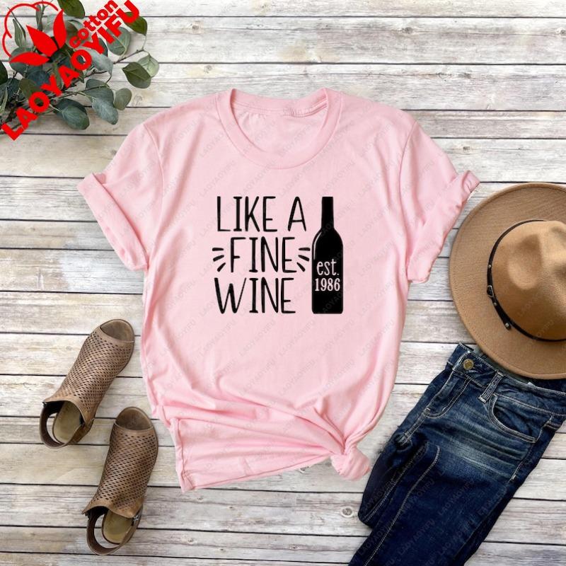 Th Birthday TShirt Like A Fine Wine  Graphic Tee Graphic T Shirts Women Clothes Shirts for Women Vintage Clothes Tops