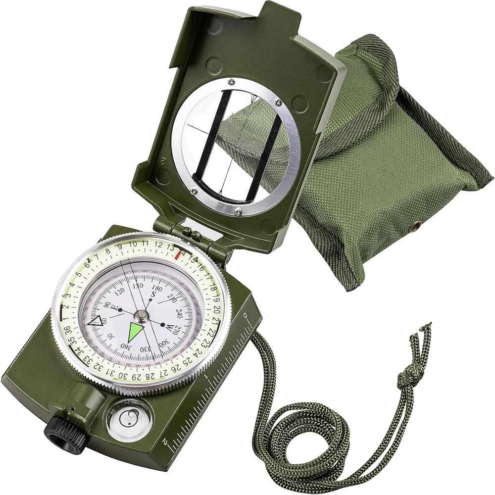Compass Hiking Compass - Navigation, Pocket, Waterproof, Shockproof, Military - Hiking, Climbing, Biking, Exploring, Geology, Outdoor Activities