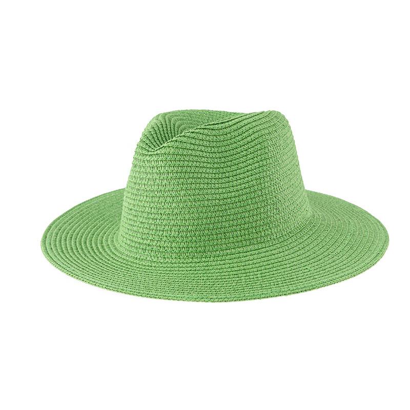Women's Jazz Straw Hat with Wide Brim - European & American Style Panama Sunshade Fedora