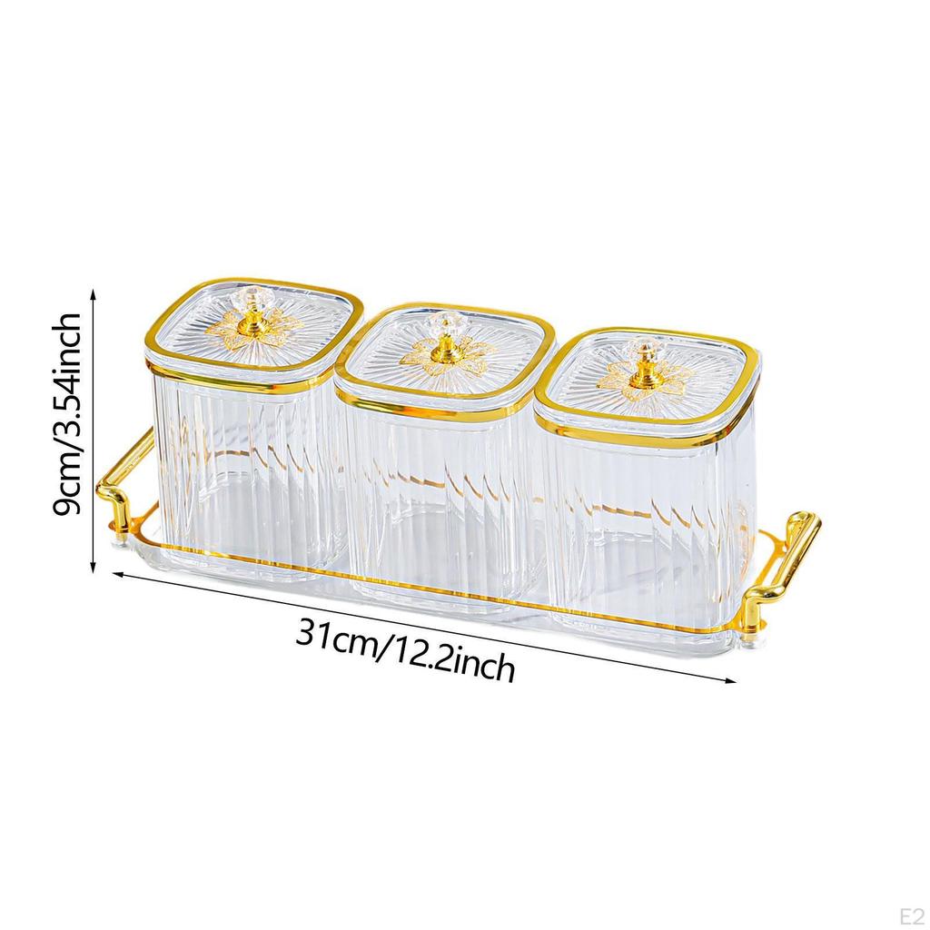 Candy Dishes with Lids, Divided Serving Dishes, Seasoning Box Set for Dried Fruit Nut Holiday