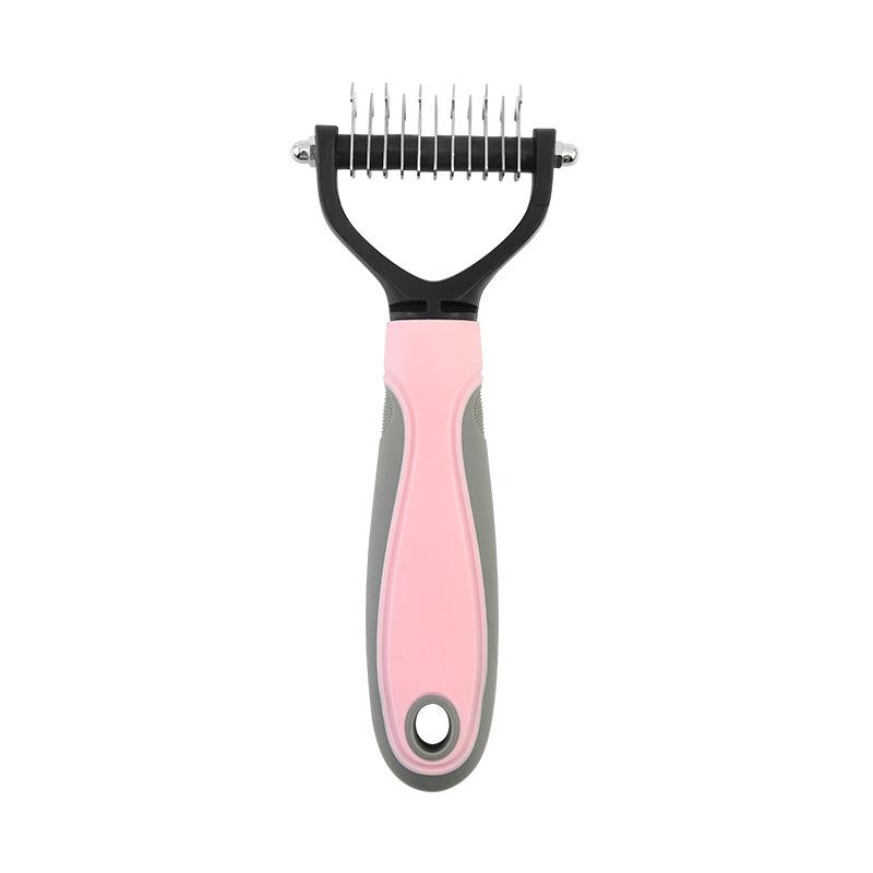 Dog Cat Comb Pet Fur Knot Cutter Grooming Shedding Tools Hair Remover Brusher Double Sided Hairdressing Pet Comb Deshedding Brush Pet Products