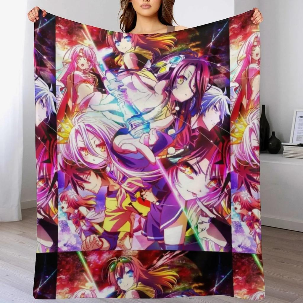 No Game No Life Anime Throw Blanket Sleeping Bag Heavy To Sleep Flannel Fabric Softest Blankets