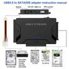 USB 3.0 To SATA IDE Hard Disk Adapter Converter Cable 3 In 1 IDE SATA Adapter for 3.5 2.5 Inch HDD/SSD CD DVD ROM